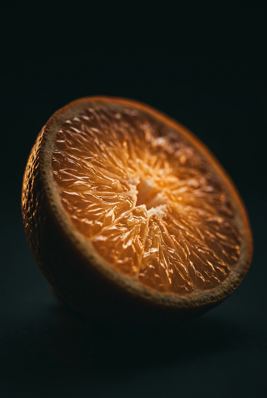 Bergamot fruit macro